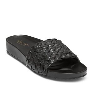 Sz 6 Cole Haan Mojave Black Leather Slides